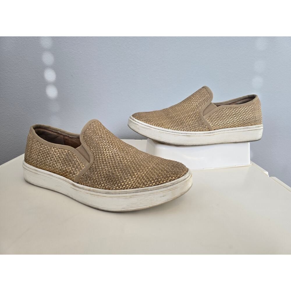 Sofft Woven Tan Slip-On Sneakers | Size 8.5M | Comfy Casual Neutral Flats